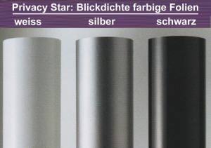 PrivacyStar / Sichtschutzfolie silber-matt, blickdicht, Premium